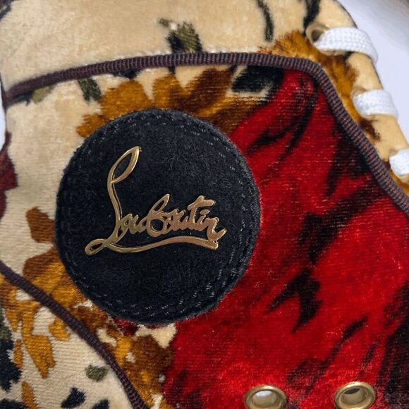 Christian Louboutin Bip Bip Orlato Velvet High Top Sneakers EU 36.5 US 6.5 - Picture 10 of 11